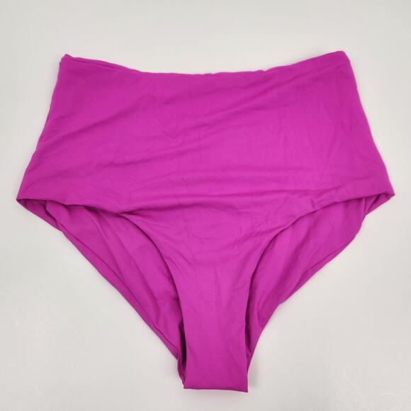 L*Space Portia Bikini Bottom in Bright Fuchsia Pink Size Small High Waisted NWOT - Picture 1 of 4